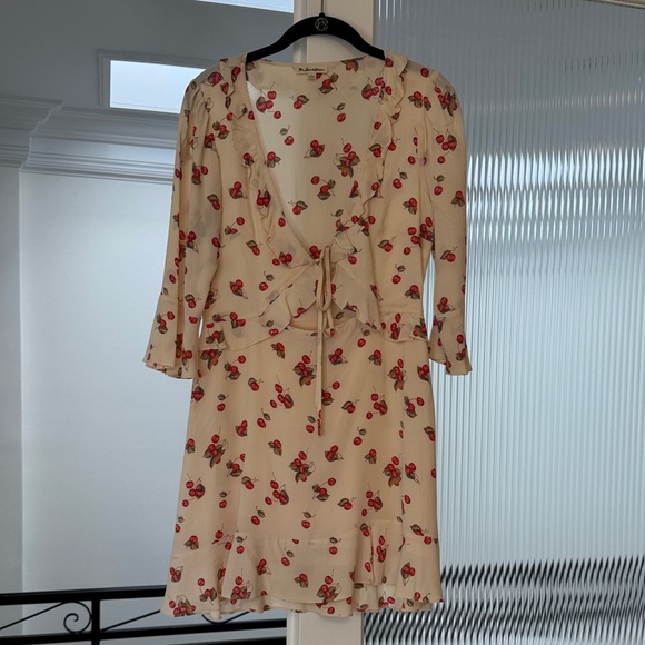 For Love And Lemons Dresses & Skirts - For Love And Lemons Cherry Print Mini Dress - Cream and Red